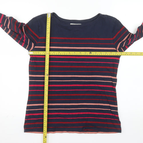 Seasalt Women’s Navy Multicoloured Striped Long Sleeve Sailor Shirt UK 10 Organic Cotton