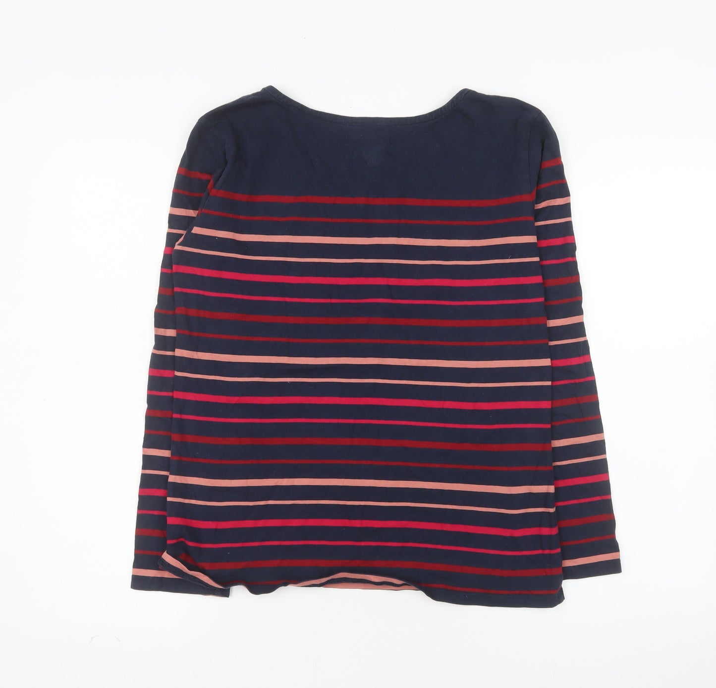 Seasalt Women’s Navy Multicoloured Striped Long Sleeve Sailor Shirt UK 10 Organic Cotton