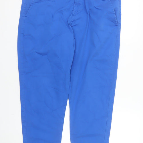 Red Herring Women's Blue Chino Trousers Size 14 Regular Cotton Blend