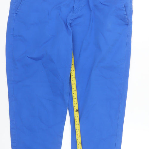 Red Herring Women's Blue Chino Trousers Size 14 Regular Cotton Blend