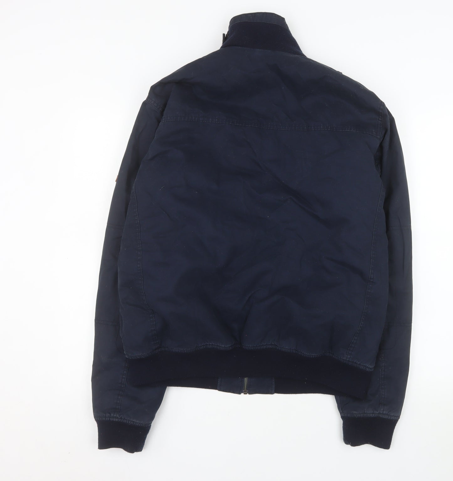 Jack & Jones Men's Blue Cotton Bomber Jacket L Casual Zip Up
