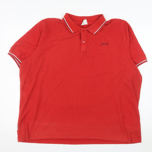 Slazenger Men's Red 3XL Polo Shirt Regular Fit Sports Top