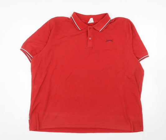 Slazenger Men's Red 3XL Polo Shirt Regular Fit Sports Top