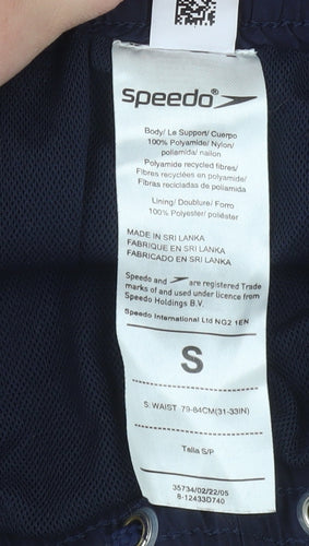 Speedo Men's Navy Blue Swim Shorts S Regular Fit Quick Dry