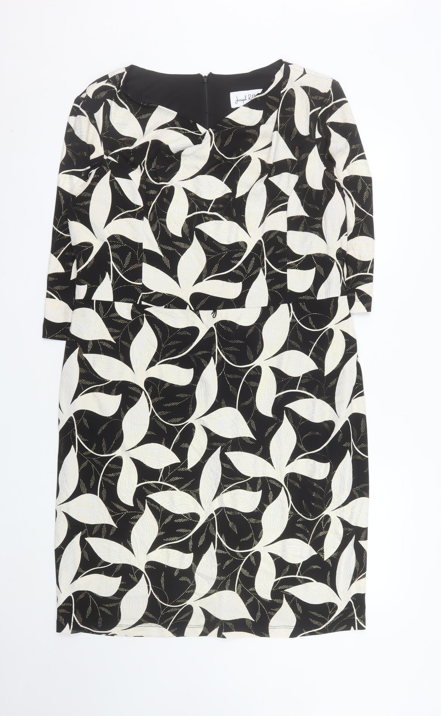 Joseph Ribkoff Womens Black Floral Sheath Dress UK 18 3/4 Sleeve
