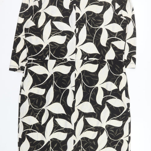 Joseph Ribkoff Womens Black Floral Sheath Dress UK 18 3/4 Sleeve