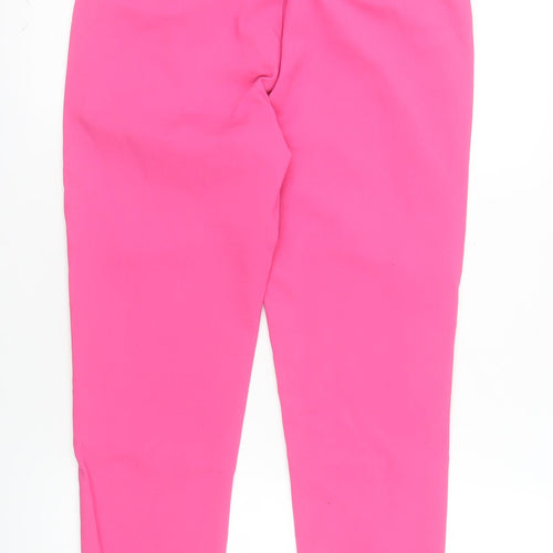 Amber Women Pink Cropped Chino Trousers Size S Cotton Blend