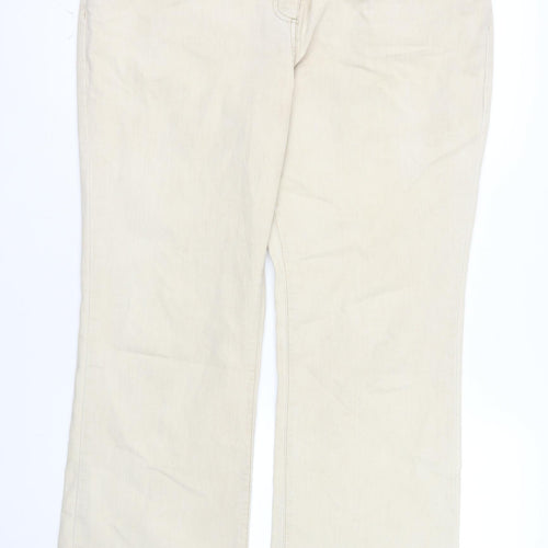 Viyella Petite Women's Beige Chino Trousers Size 16 Cotton Blend