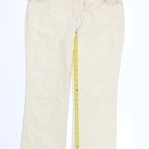 Viyella Petite Women's Beige Chino Trousers Size 16 Cotton Blend