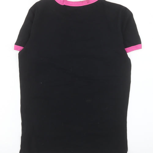 Diesel Women’s Black Pink Ringer T-Shirt Small Slim Fit
