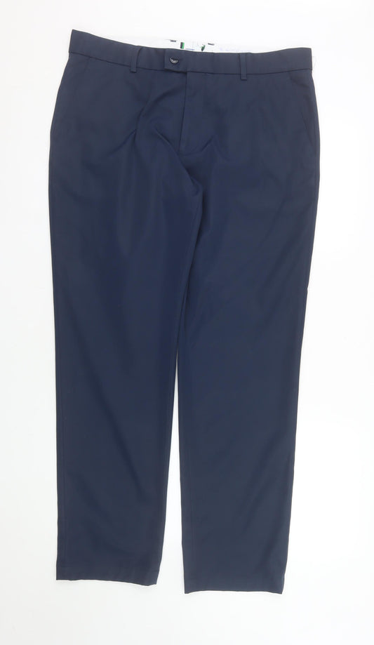 Padraig Harrington for Dunnes Stores Men's Navy Dress Pants 36in Waist Regular Leg Polyester
