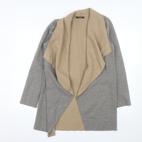 Dunnes Stores Womens Grey Coatigan Size S Open Front Wool Blend Jacket