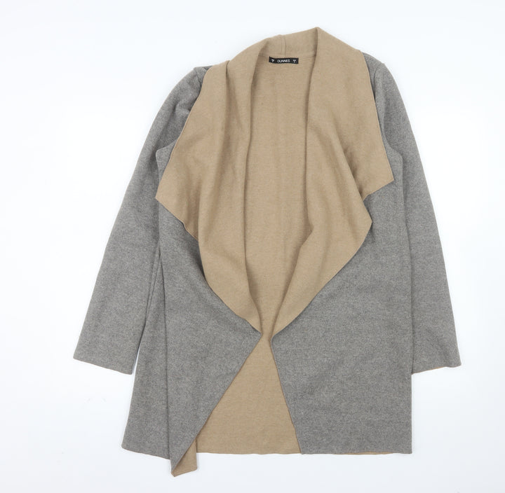 Dunnes Stores Womens Grey Coatigan Size S Open Front Wool Blend Jacket
