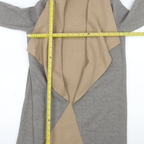 Dunnes Stores Womens Grey Coatigan Size S Open Front Wool Blend Jacket