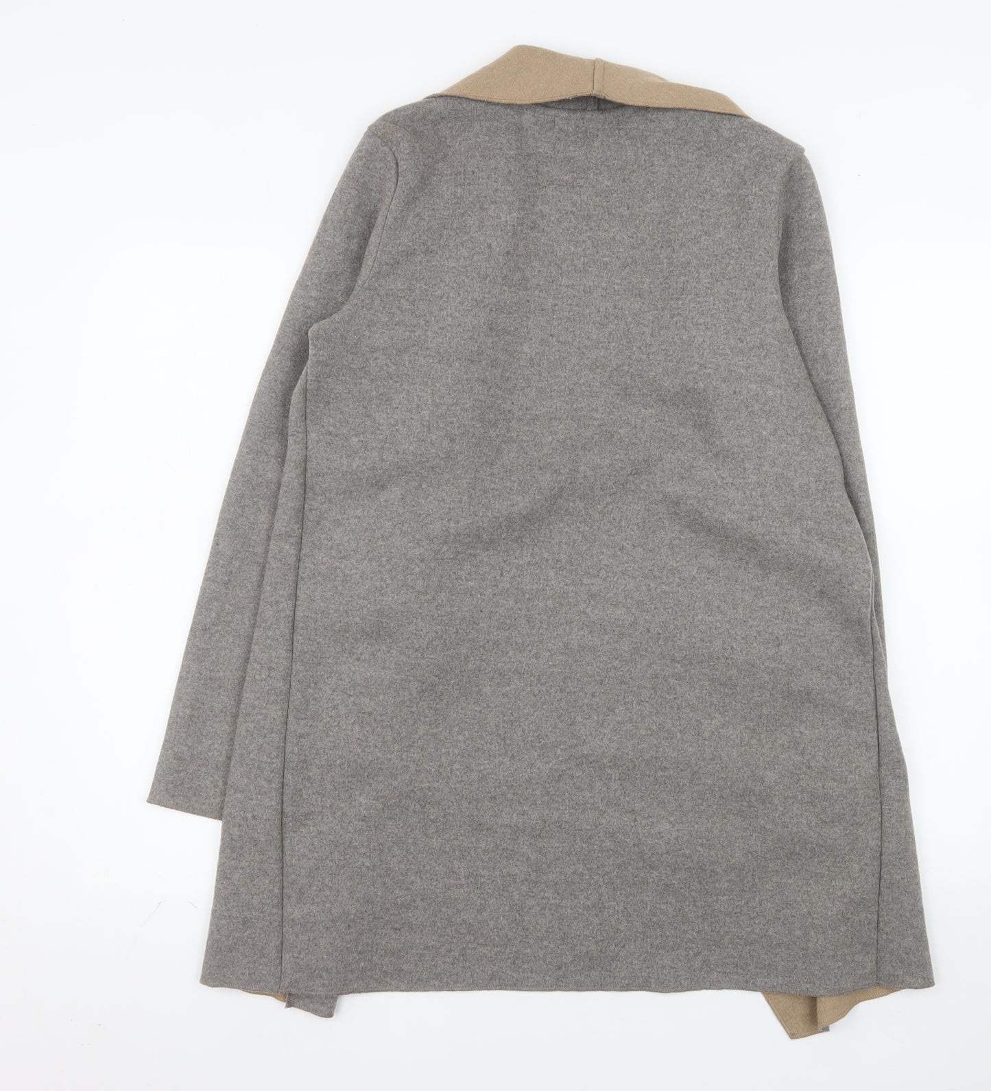 Dunnes Stores Womens Grey Coatigan Size S Open Front Wool Blend Jacket