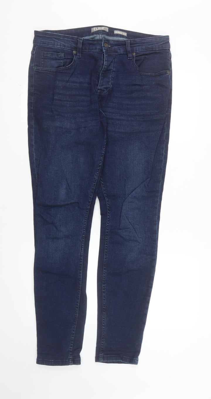 Fluid Men's Blue Skinny Jeans W34 L32 Slim Fit Denim
