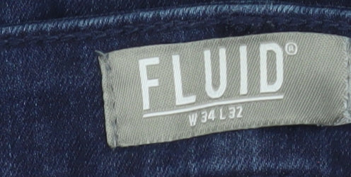 Fluid Men's Blue Skinny Jeans W34 L32 Slim Fit Denim