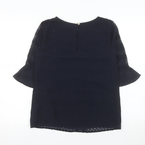 Oasis Women's Blue 3/4 Sleeve Tunic Blouse UK 10