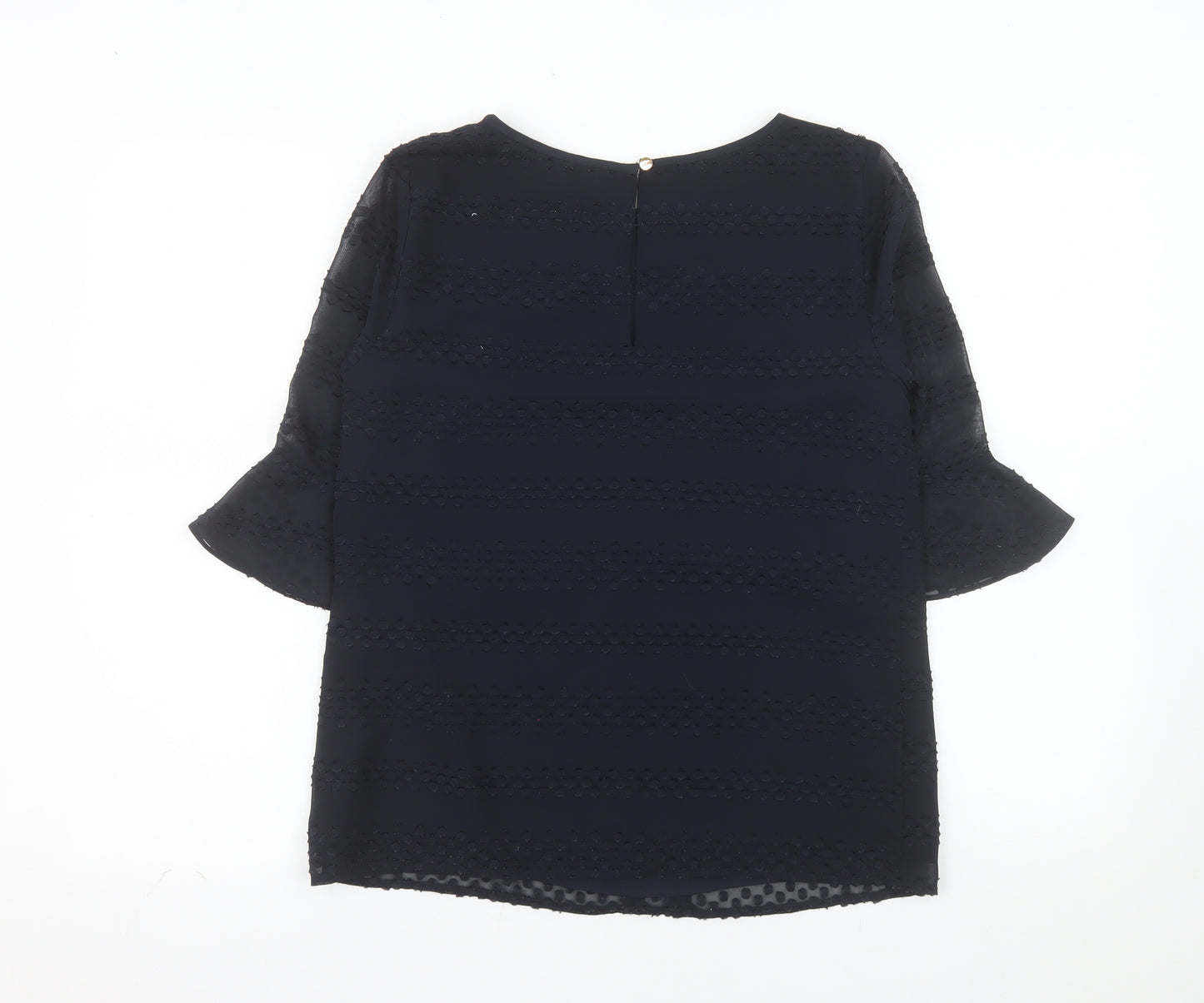 Oasis Women's Blue 3/4 Sleeve Tunic Blouse UK 10