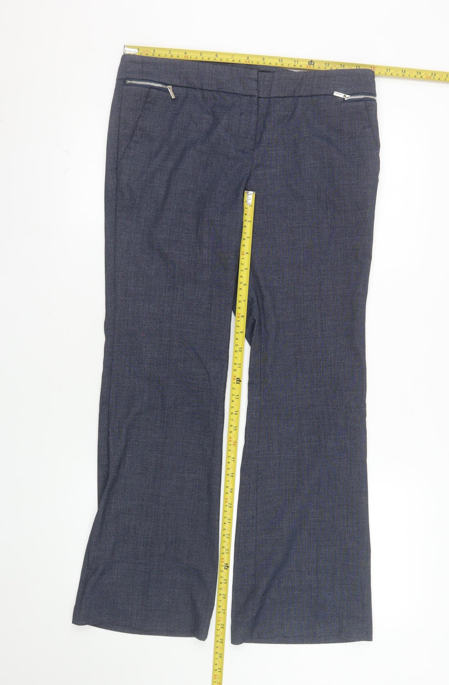 7th Avenue Women’s Blue Petite Dress Pants Size 8 Stretch Work Trousers