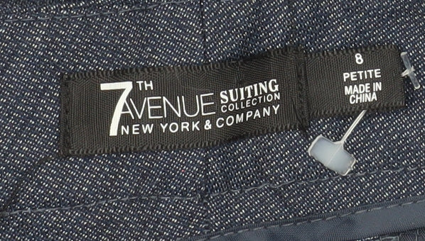 7th Avenue Women’s Blue Petite Dress Pants Size 8 Stretch Work Trousers