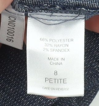 7th Avenue Women’s Blue Petite Dress Pants Size 8 Stretch Work Trousers