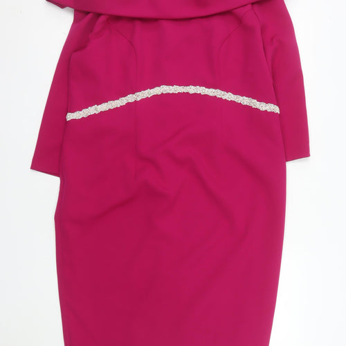 Ancola Collection Women's Pink Off Shoulder Sheath Dress Size 18