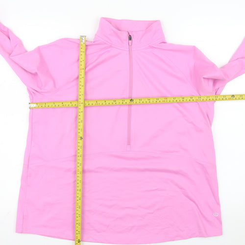 Dunnes Stores Women Pink 1/2 Zip Pullover Sweatshirt Size 16 L
