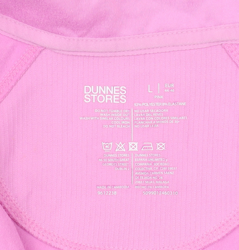 Dunnes Stores Women Pink 1/2 Zip Pullover Sweatshirt Size 16 L