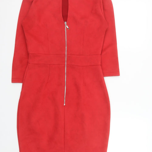 Saint Maine Women's Red Size 10 Bodycon Knee Length Dress