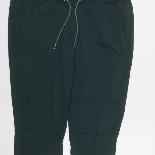 Tough Womens Green Capri Trousers Size 22 Elastic Waist Stretch