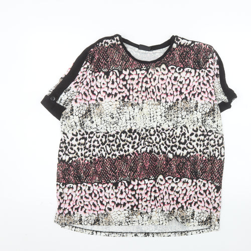 Brandtex Womens Multicoloured Animal Print 2XL Short Sleeve T-Shirt