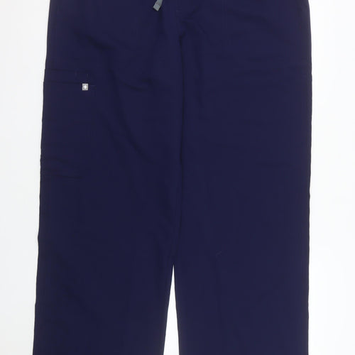 FIGS Women Navy Blue Tall Trousers XXL Polyester Blend Drawstring Comfort Workwear