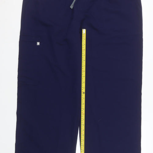 FIGS Women Navy Blue Tall Trousers XXL Polyester Blend Drawstring Comfort Workwear