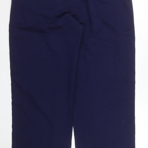 FIGS Women Navy Blue Tall Trousers XXL Polyester Blend Drawstring Comfort Workwear
