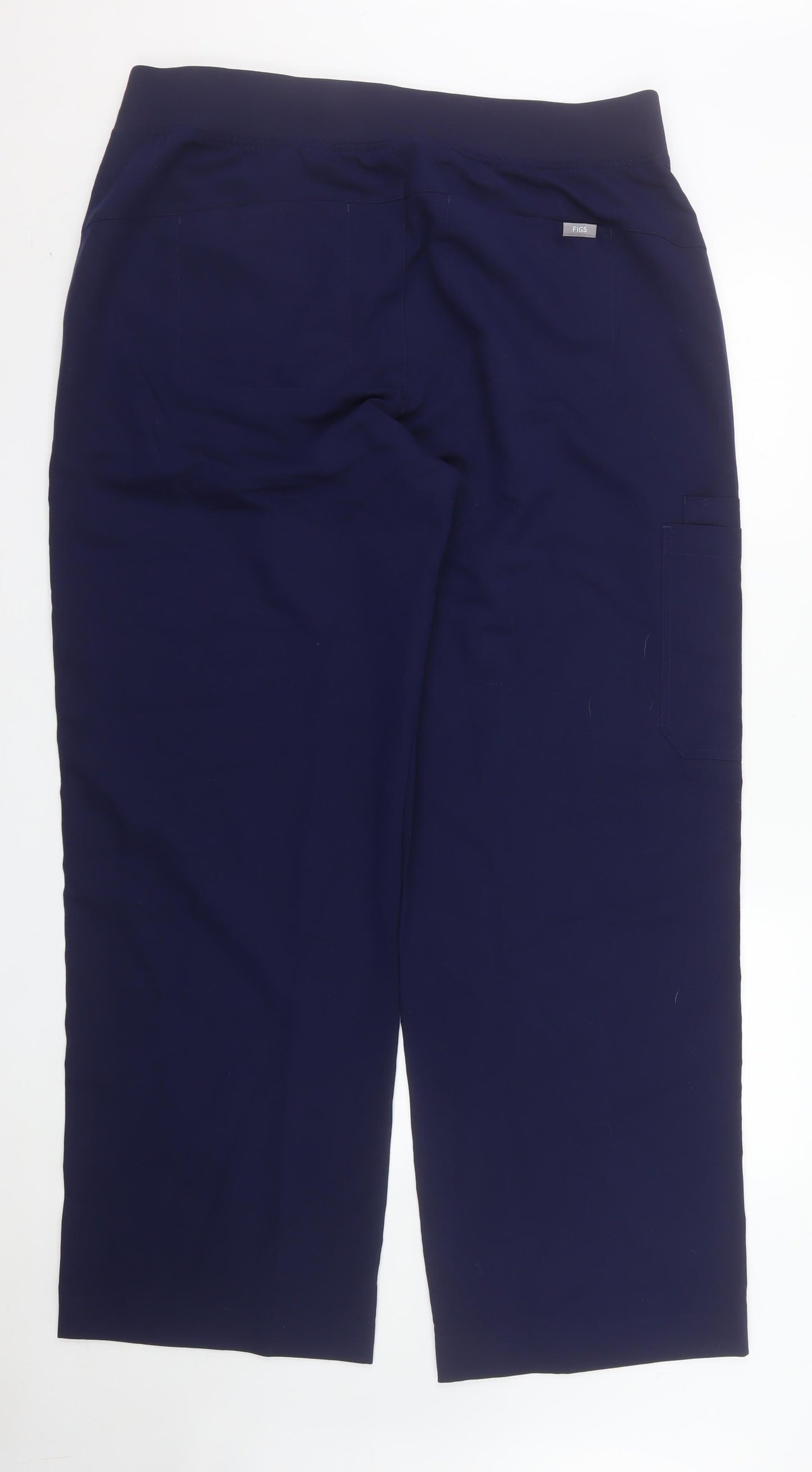 FIGS Women Navy Blue Tall Trousers XXL Polyester Blend Drawstring Comfort Workwear