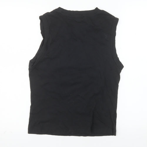 AllSaints Womens Black Animal Print Sleeveless Tank Top UK 10