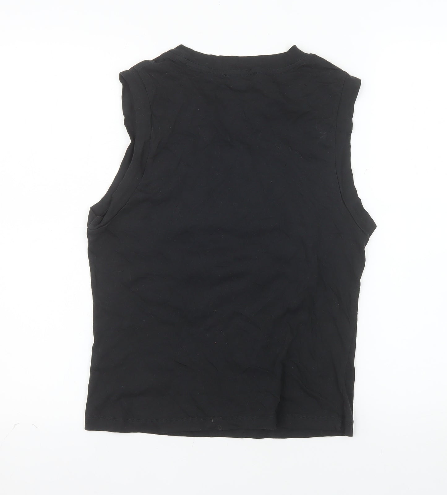 AllSaints Womens Black Animal Print Sleeveless Tank Top UK 10