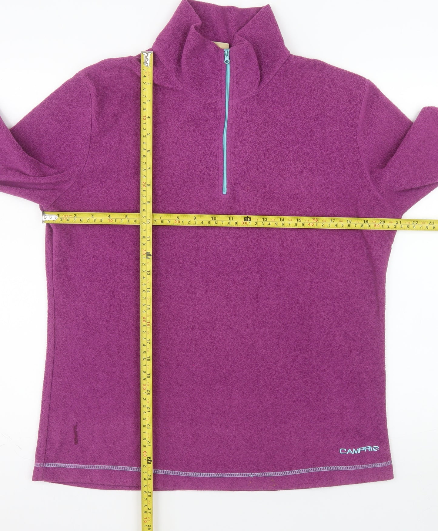 Campri Women's Purple Fleece Pullover Sweatshirt Size 16 1/4 Zip