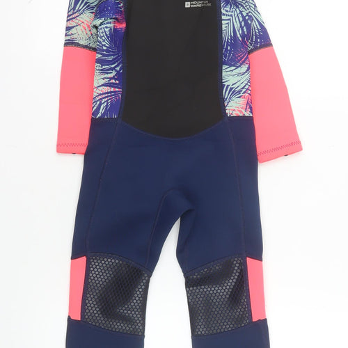 Mountain Warehouse Girls Navy Pink Wetsuit 3-4 Years UV Protection