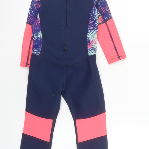 Mountain Warehouse Girls Navy Pink Wetsuit 3-4 Years UV Protection