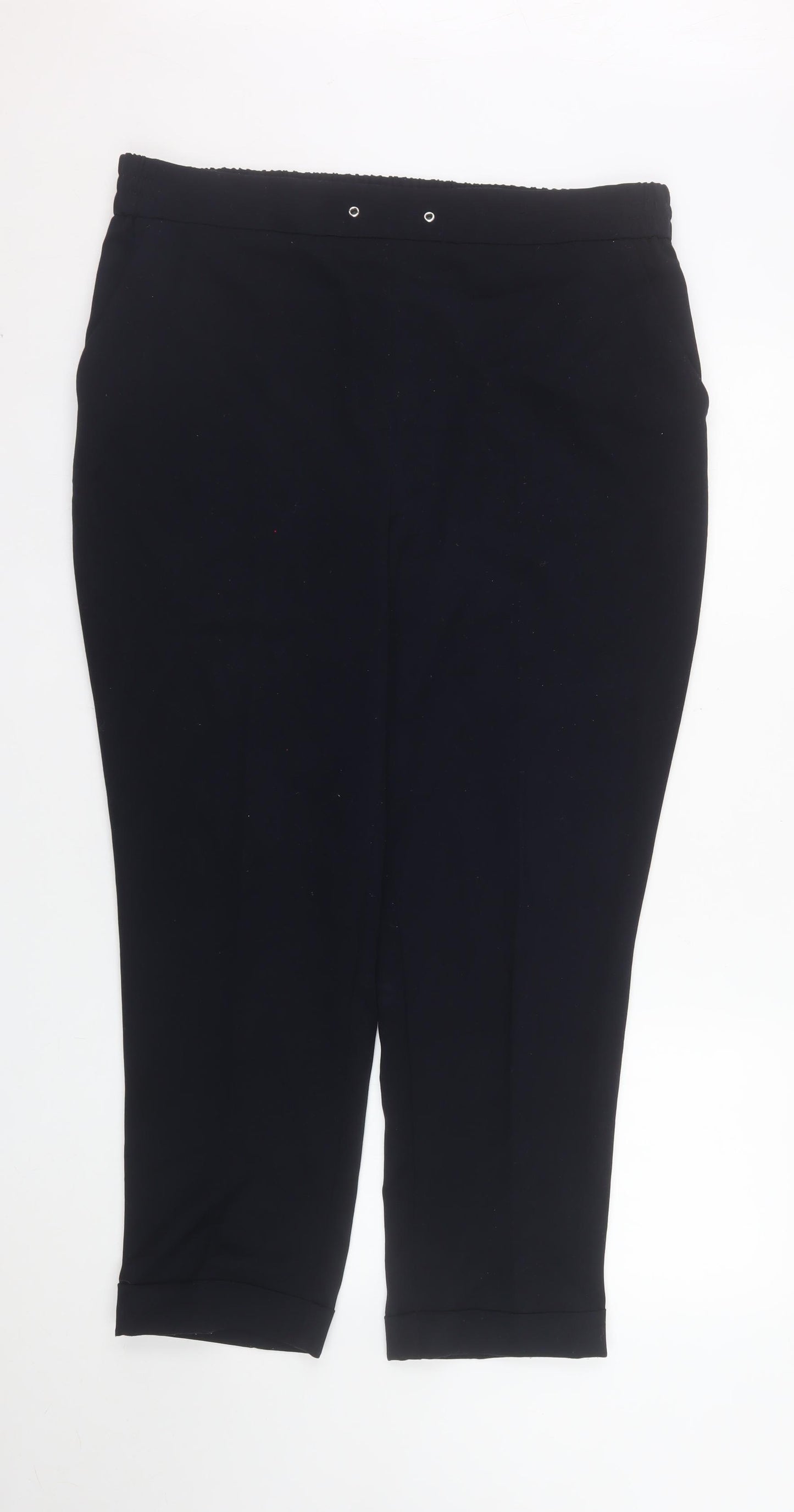 Dunnes Stores Women’s Black Cropped Stretch Trousers Size 16