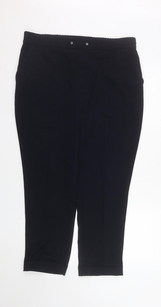 Dunnes Stores Women’s Black Cropped Stretch Trousers Size 16