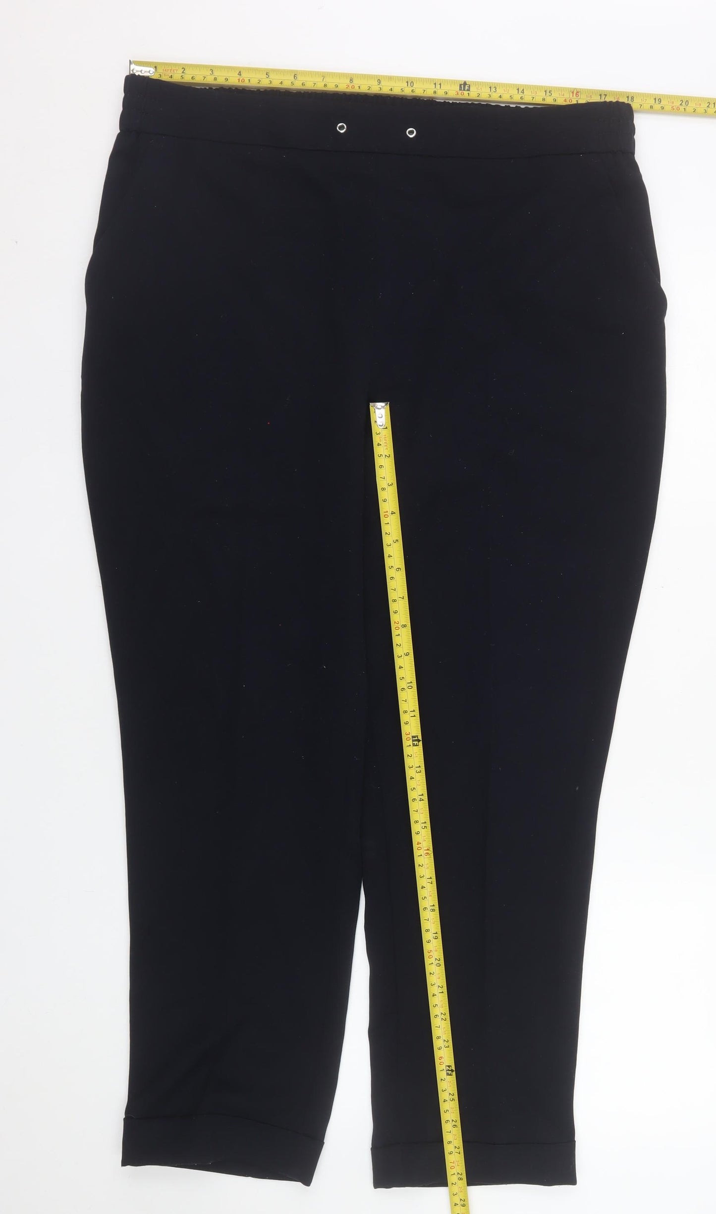 Dunnes Stores Women’s Black Cropped Stretch Trousers Size 16