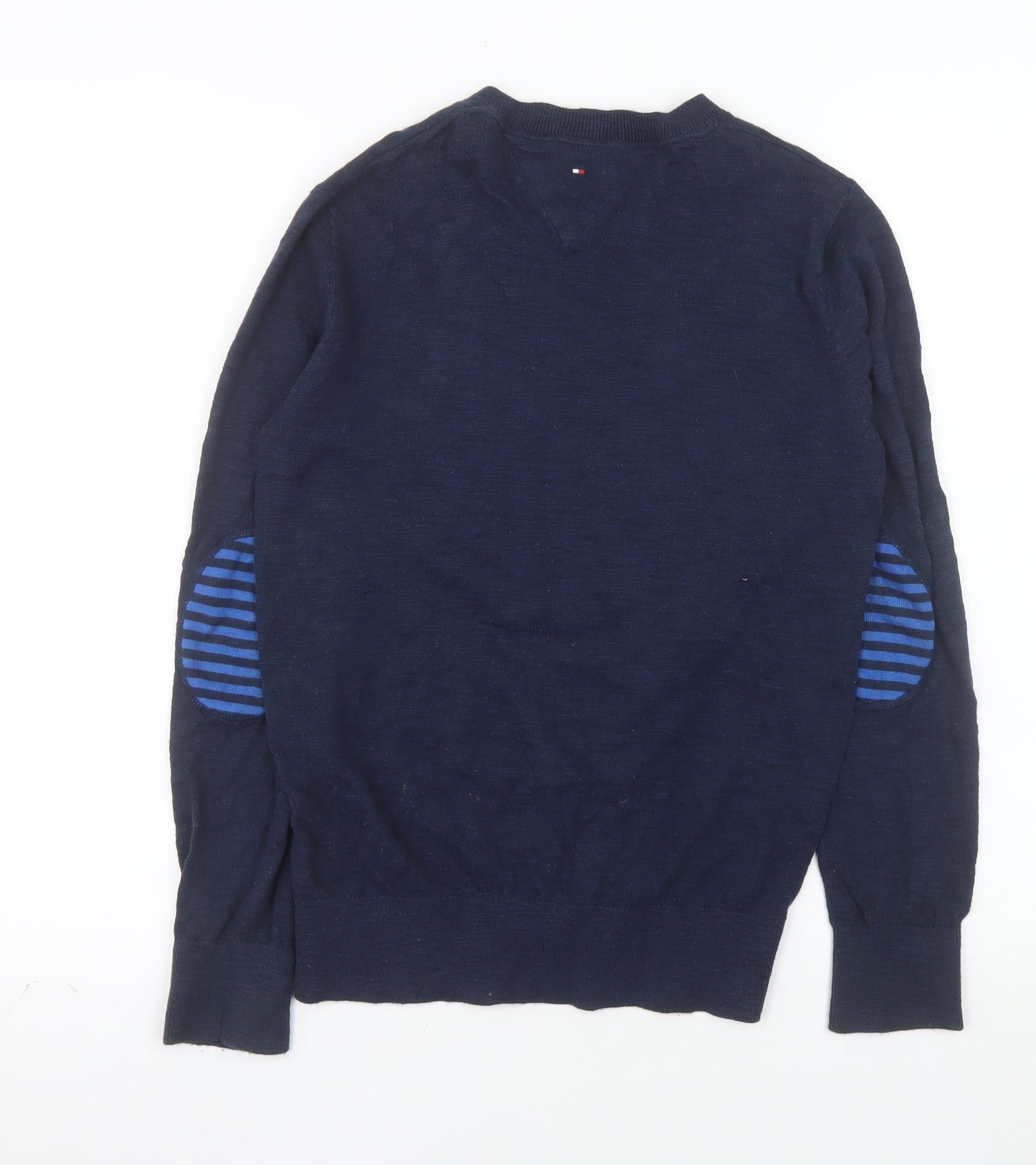 Tommy Hilfiger Boys Navy Blue Cotton V-Neck Jumper Size 152 (Age 12)