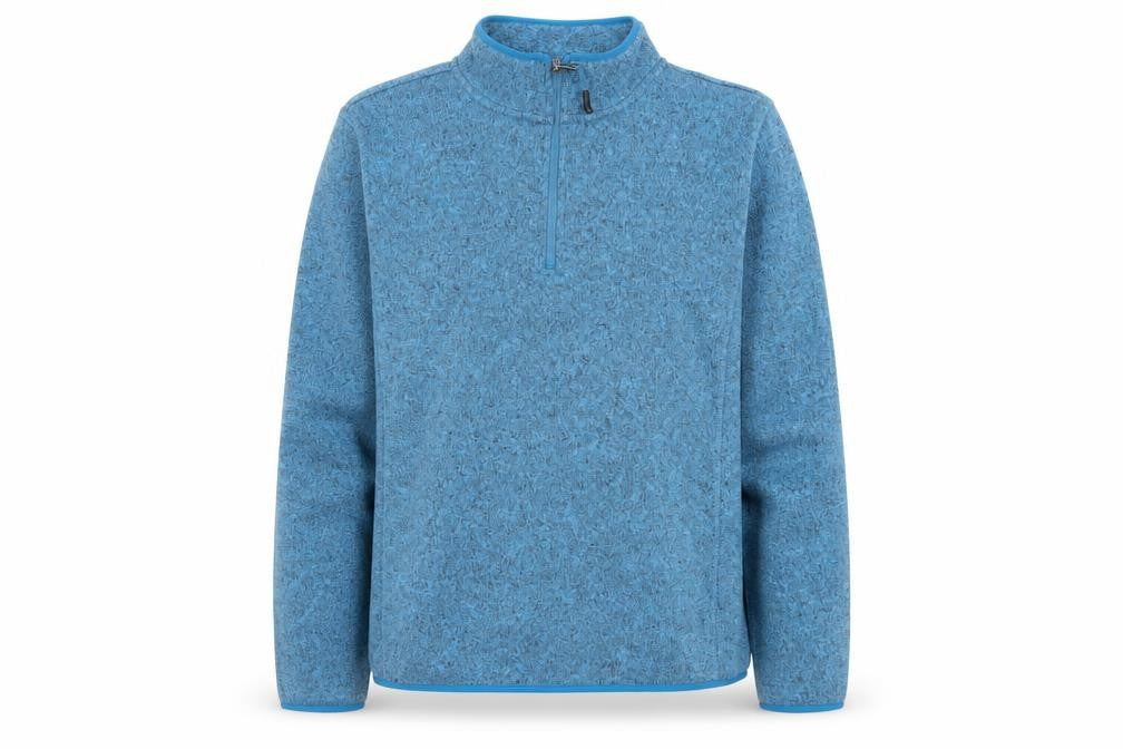 Front view of Crane Men's Blue 1/4 Zip Fleece Pullover Sweatshirt L