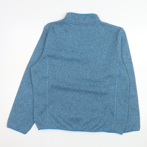 Crane Men's Blue 1/4 Zip Fleece Pullover Sweatshirt L