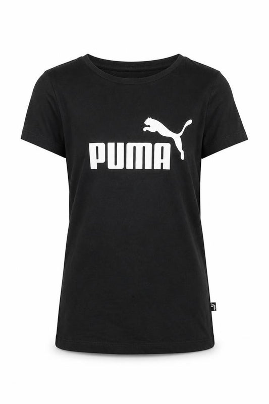 Puma Girls Black Short Sleeve Crew Neck Logo T-Shirt Size 11-12 Years
