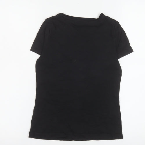 Puma Girls Black Short Sleeve Crew Neck Logo T-Shirt Size 11-12 Years