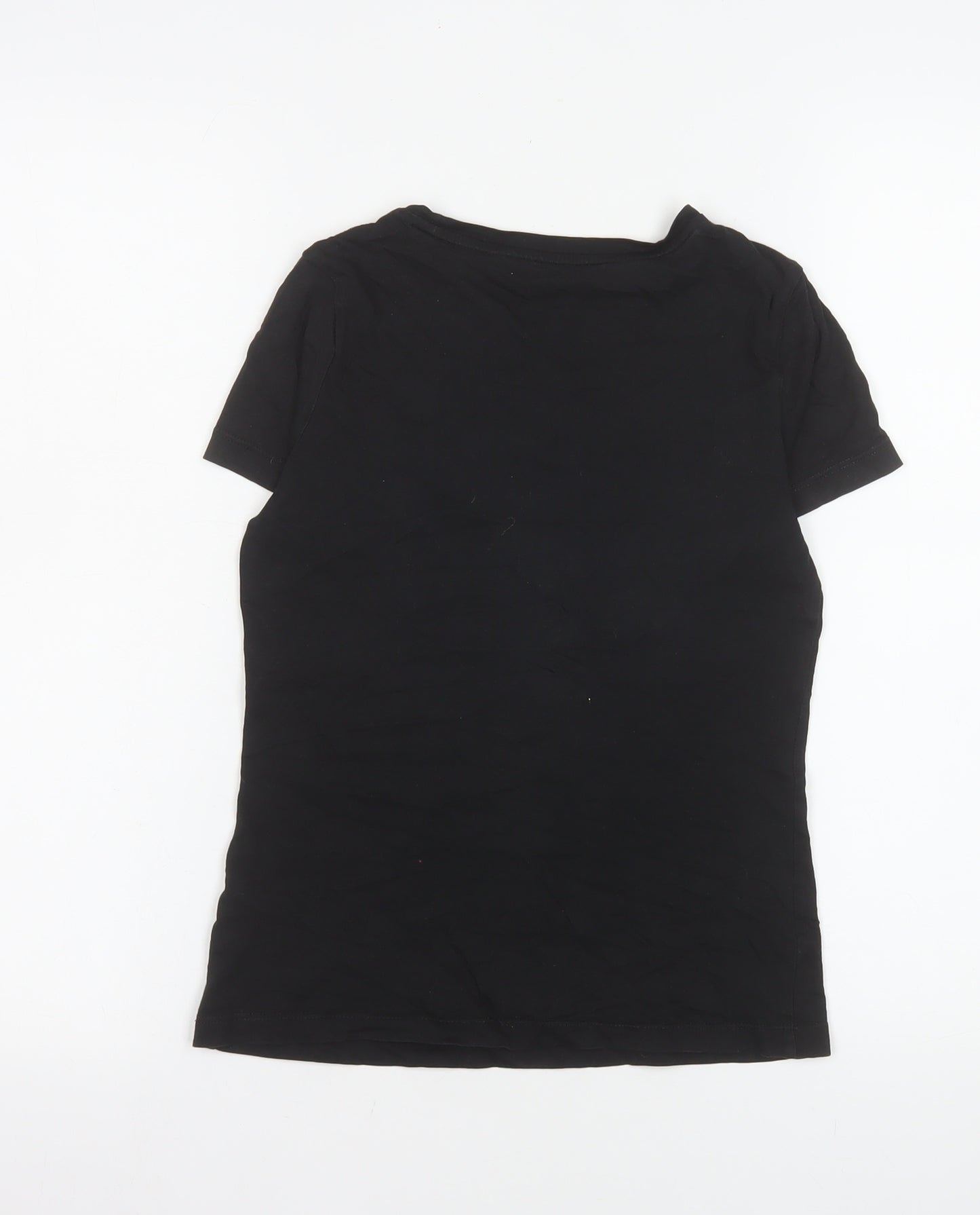 Puma Girls Black Short Sleeve Crew Neck Logo T-Shirt Size 11-12 Years